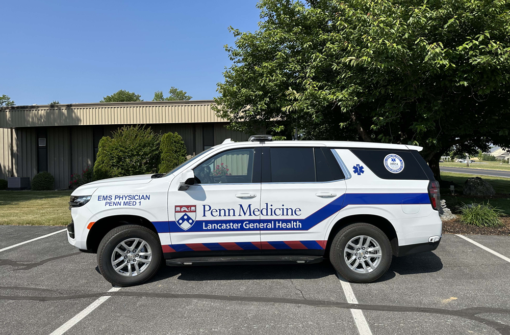 The Physician Response Vehicle in a parking lot.